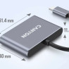 Концентратор Canyon hub DS-3 3in1 USB-C Dark Grey (CNS-TDS3)