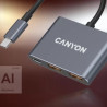 Концентратор Canyon hub DS-3 3in1 USB-C Dark Grey (CNS-TDS3)