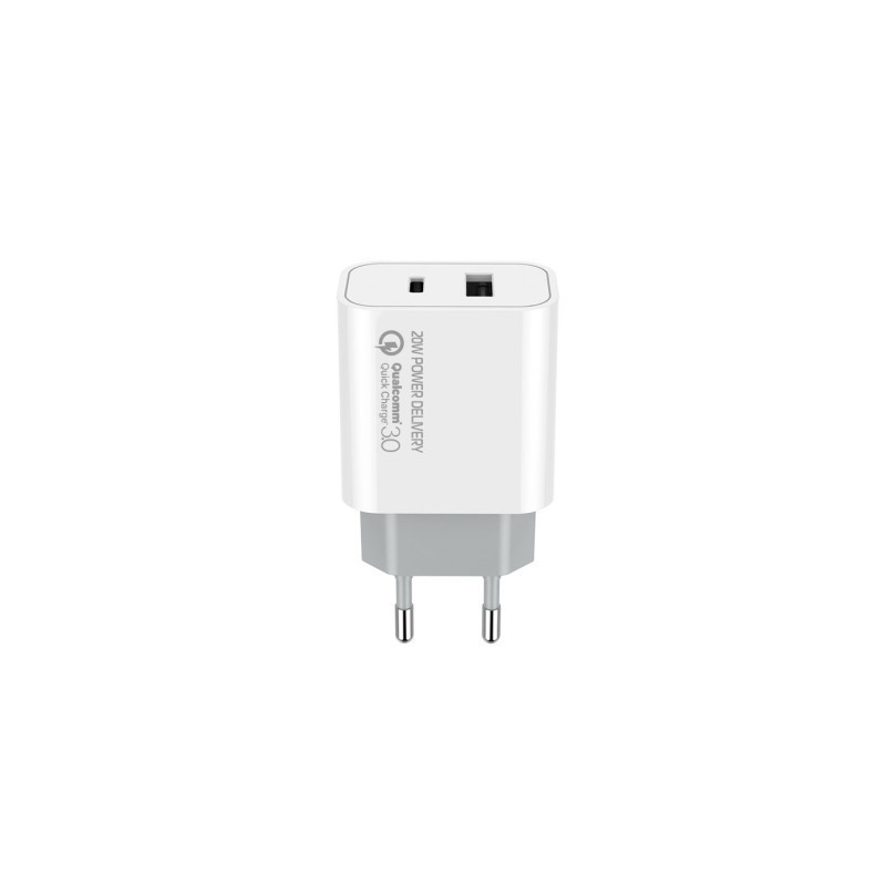 Зарядний пристрій ColorWay Type-C PD + USB QC3.0 (20W) V2 white (CW-CHS025QPD-WT)