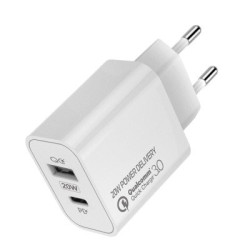 Зарядний пристрій ColorWay Type-C PD + USB QC3.0 (20W) V2 white (CW-CHS025QPD-WT)