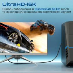 Кабель мультимедійний DisplayPort M to DisplayPort M V2.0 Promate (dplink-16k.black)