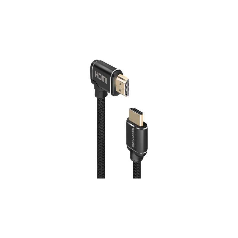 Кабель мультимедійний HDMI M to HDMI M 3.0m V2.0 90° corner Promate (prolink4k1-300.black)