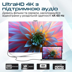 Кабель мультимедійний HDMI M to HDMI M 3.0m V2.0 90° corner Promate (prolink4k1-300.black)