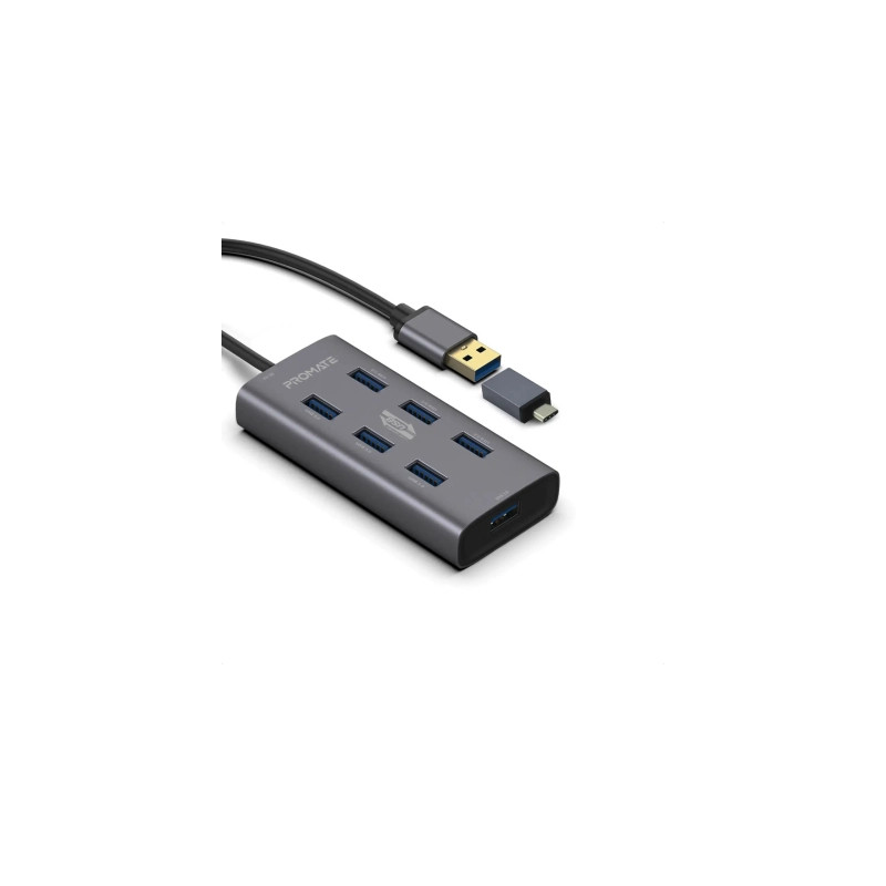 Концентратор Promate USB Hub 7 ports ezhub-7.grey (ezhub-7.grey)