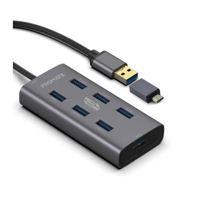 Концентратор Promate USB Hub 7 ports ezhub-7.grey (ezhub-7.grey)