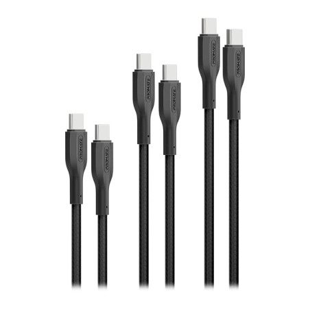 Дата кабель USB-C to USB-C 2.0m Promate (cablekit-cc.black)