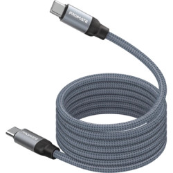 Дата кабель USB-C to USB-C 1.2m Promate (springy.grey)