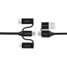 Дата кабель USB 2.0 AM to Lightning + Micro 5P + USB-C pentapower.black Promate (pentapower.black)