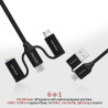 Дата кабель USB 2.0 AM to Lightning + Micro 5P + USB-C pentapower.black Promate (pentapower.black)