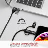 Дата кабель USB 2.0 AM to Lightning + Micro 5P + USB-C pentapower.black Promate (pentapower.black)