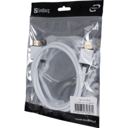 Кабель мультимедійний HDMI M to HDMI M 1.0m V2.0 white Sandberg (308-97)