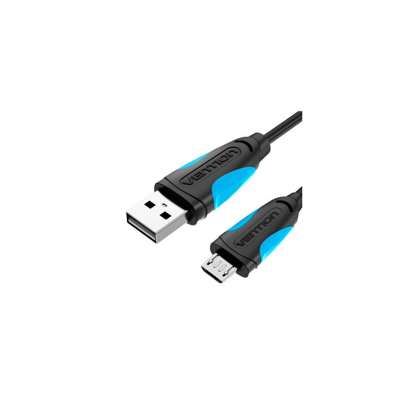 Дата кабель USB 2.0 AM to Micro 5P 0.5m Black Vention (VAS-A08-B050)