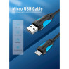 Дата кабель USB 2.0 AM to Micro 5P 0.5m Black Vention (VAS-A08-B050)