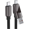 Дата кабель USB-C + USB-A to USB-C 1.2m 3.0A zink alloy C13-04 Black Acefast (6974316282334)