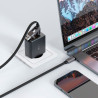 Дата кабель USB-C + USB-A to USB-C 1.2m 3.0A zink alloy C13-04 Black Acefast (6974316282334)