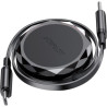 Дата кабель USB-C to USB-C 0.8m 60W dual retraction C13-03 Black Acefast (6974316280132)