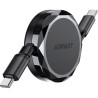 Дата кабель USB-C to USB-C 0.8m 60W dual retraction C13-03 Black Acefast (6974316280132)