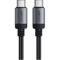 Дата кабель USB-C to USB-C 1.2m 3A aluminum alloy C20-03 Black Acefast (6974316283775)