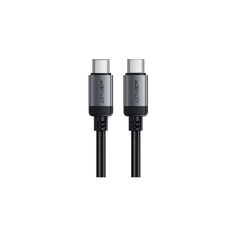 Дата кабель USB-C to USB-C 1.2m 3A aluminum alloy C20-03 Black Acefast (6974316283775)