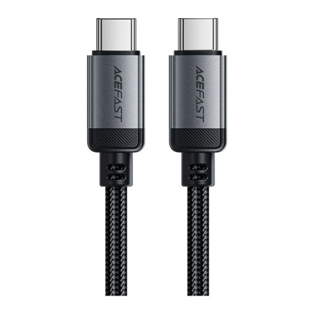 Дата кабель USB-C to USB-C 1.2m 3A aluminum alloy C20-03 Black Acefast (6974316283775)