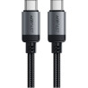 Дата кабель USB-C to USB-C 1.2m 3A aluminum alloy C20-03 Black Acefast (6974316283775)