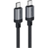 Дата кабель USB-C to USB-C 1.2m 3A aluminum alloy C20-03 Black Acefast (6974316283775)