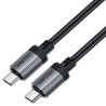 Дата кабель USB-C to USB-C 1.2m 3A aluminum alloy C20-03 Black Acefast (6974316283775)