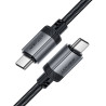 Дата кабель USB-C to USB-C 1.2m 3A aluminum alloy C20-03 Black Acefast (6974316283775)