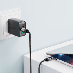 Дата кабель USB-C to USB-C 1.2m 60W digital display C15-03 Black Acefast (6974316283720)