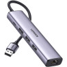 Концентратор Ugreen USB 3.0 to 3хUSB 3.0/Type-C+RJ45(1000M) Ethernet 5in1 CM475 (60554)