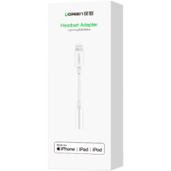 Перехідник Lightning to 3.5 mm 0.1m Headphone Jack Adapter Model US212 white Ugreen (30759)