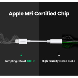 Перехідник Lightning to 3.5 mm 0.1m Headphone Jack Adapter Model US212 white Ugreen (30759)