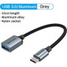 Перехідник USB 3.0 Type-C to USB AF (OTG) 0.15m Aluminum Alloy Vention (CCXHB)