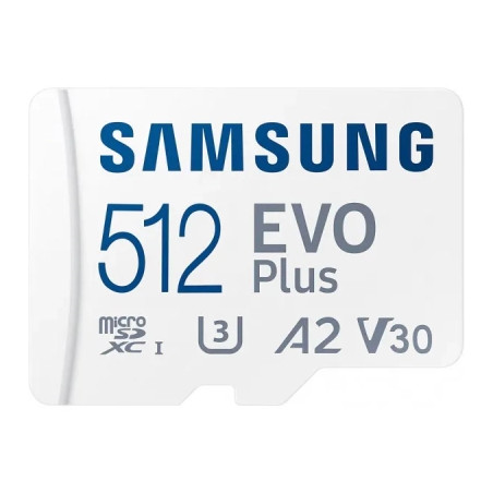 Карта пам'яті Samsung 512 GB microSDXC Class 10 UHS-I U3 V30 A2 EVO Plus+SD Adapte (MB-MC512SA/EU)