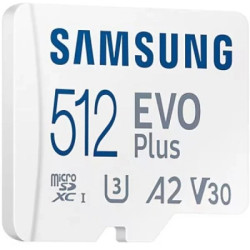 Карта пам'яті Samsung 512 GB microSDXC Class 10 UHS-I U3 V30 A2 EVO Plus+SD Adapte (MB-MC512SA/EU)