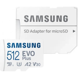 Карта пам'яті Samsung 512 GB microSDXC Class 10 UHS-I U3 V30 A2 EVO Plus+SD Adapte (MB-MC512SA/EU)