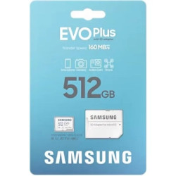 Карта пам'яті Samsung 512 GB microSDXC Class 10 UHS-I U3 V30 A2 EVO Plus+SD Adapte (MB-MC512SA/EU)