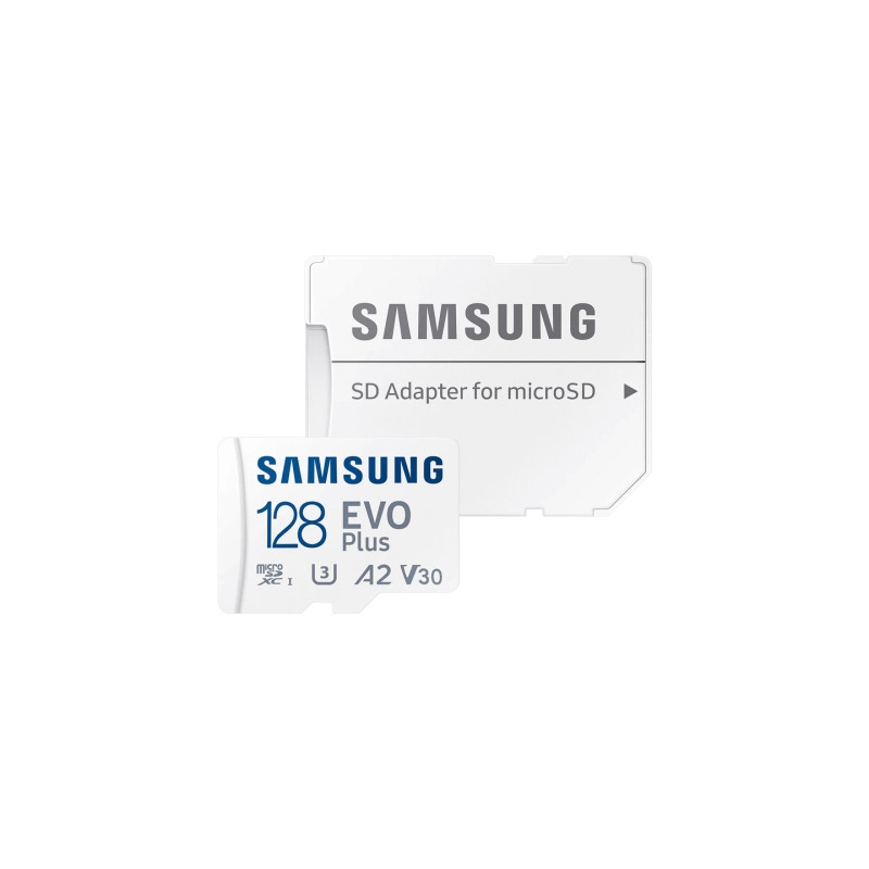 Карта пам'яті Samsung 128 GB microSDXC Class 10 UHS-I U3 V30 A2 EVO Plus+SD Adapte (MC128SA/EU)