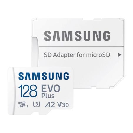 Карта пам'яті Samsung 128 GB microSDXC Class 10 UHS-I U3 V30 A2 EVO Plus+SD Adapte (MC128SA/EU)