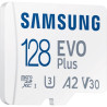 Карта пам'яті Samsung 128 GB microSDXC Class 10 UHS-I U3 V30 A2 EVO Plus+SD Adapte (MC128SA/EU)