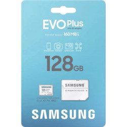 Карта пам'яті Samsung 128 GB microSDXC Class 10 UHS-I U3 V30 A2 EVO Plus+SD Adapte (MC128SA/EU)