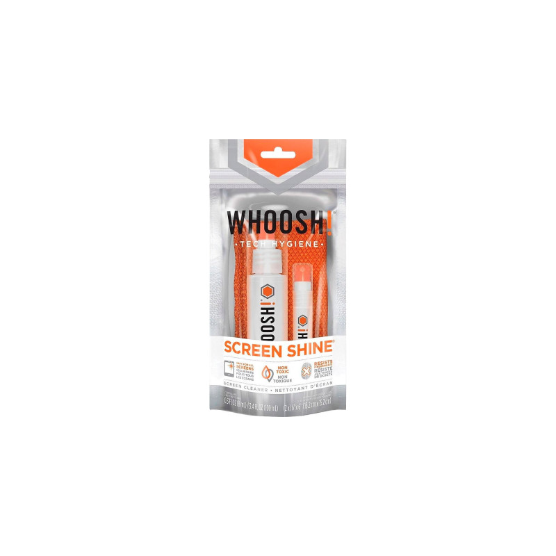 Спрей для очищення Whoosh! Screen Shine DUO 100+8ml, microfiber 14x14cm (1FG108ENFR)