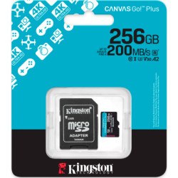 Карта пам'яті Kingston 256GB microSDXC сlass 10 UHS-I U3 V30 A2 Canvas Go Plus G4 (SDCG4/256GB)