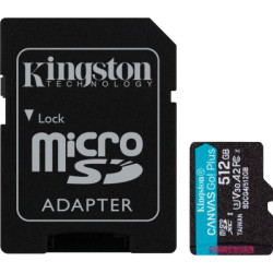Карта пам'яті Kingston 512GB microSDXC сlass 10 UHS-I U3 V30 A2 Canvas Go Plus G4 (SDCG4/512GB)