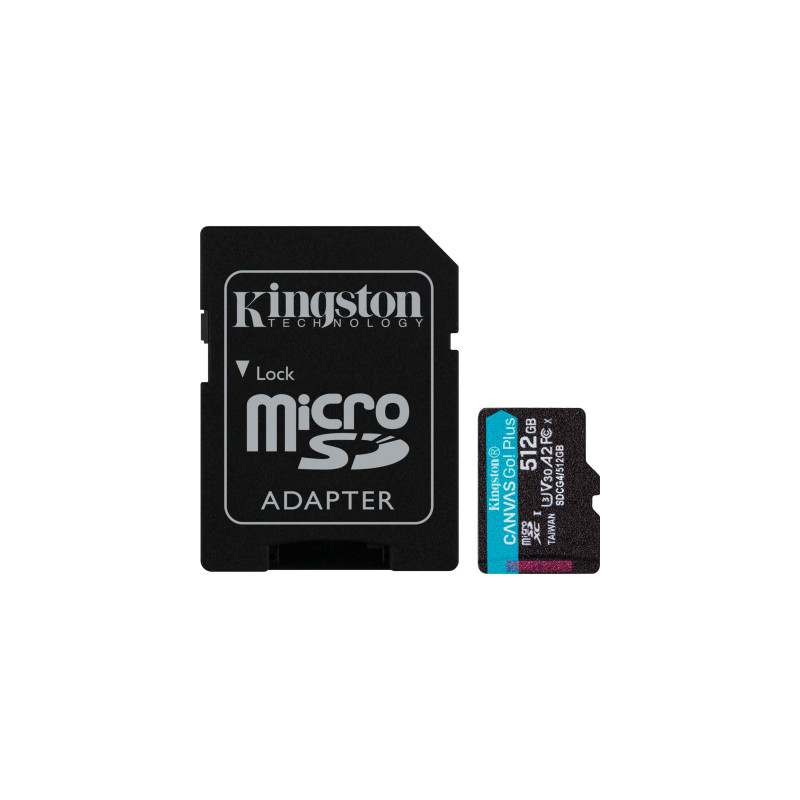 Карта пам'яті Kingston 512GB microSDXC сlass 10 UHS-I U3 V30 A2 Canvas Go Plus G4 (SDCG4/512GB)