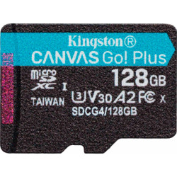 Карта пам'яті Kingston 128GB microSDXC сlass 10 UHS-I U3 V30 A2 Canvas Go Plus G4 (SDCG4/128GBSP)