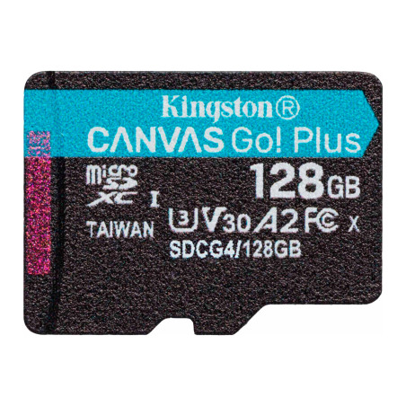 Карта пам'яті Kingston 128GB microSDXC сlass 10 UHS-I U3 V30 A2 Canvas Go Plus G4 (SDCG4/128GBSP)