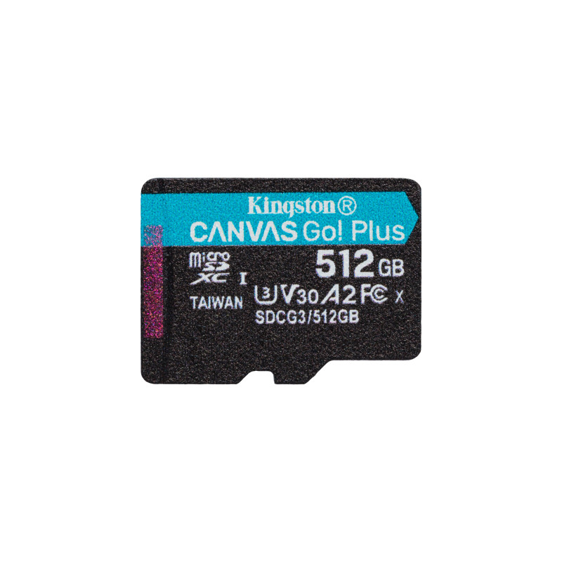 Карта пам'яті Kingston 512GB microSDXC сlass 10 UHS-I U3 V30 A2 Canvas Go Plus G4 (SDCG4/512GBSP)