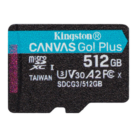 Карта пам'яті Kingston 512GB microSDXC сlass 10 UHS-I U3 V30 A2 Canvas Go Plus G4 (SDCG4/512GBSP)