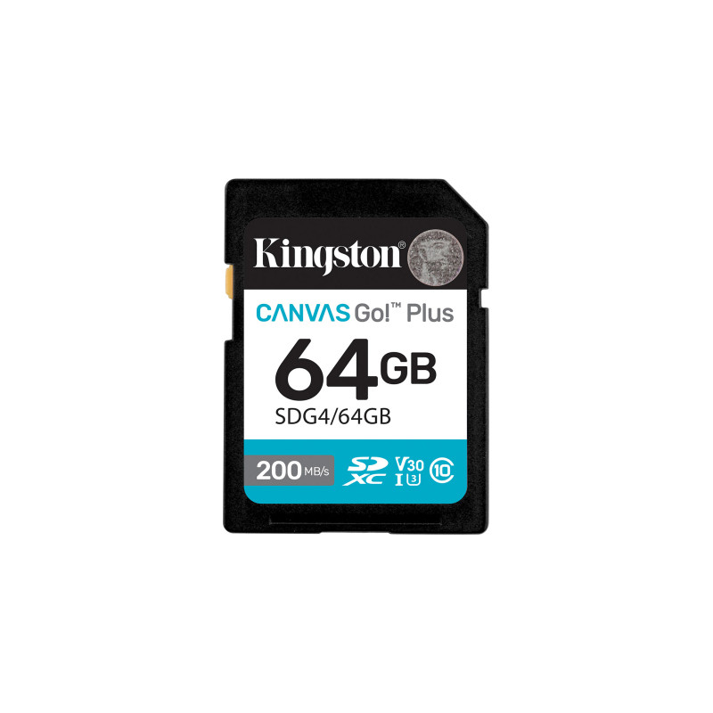 Карта пам'яті Kingston 64GB SDXC сlass 10 UHS-I U3 V30 Canvas Go Plus G4 (SDG4/64GB)